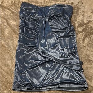 Torrid Shiny Blue Strapless Dress